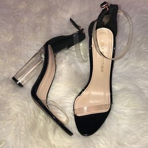 Clear strap heels
